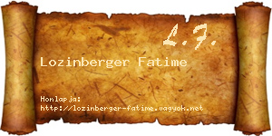 Lozinberger Fatime névjegykártya